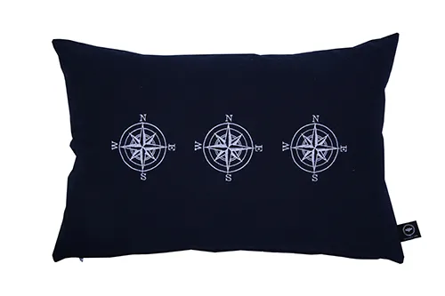 Recycled Cushion Cover Kompass, Navy Blue