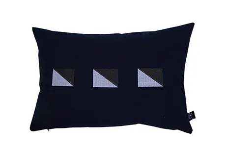 Recycled Cushion Cover Hanö, Navy Blue/Grey