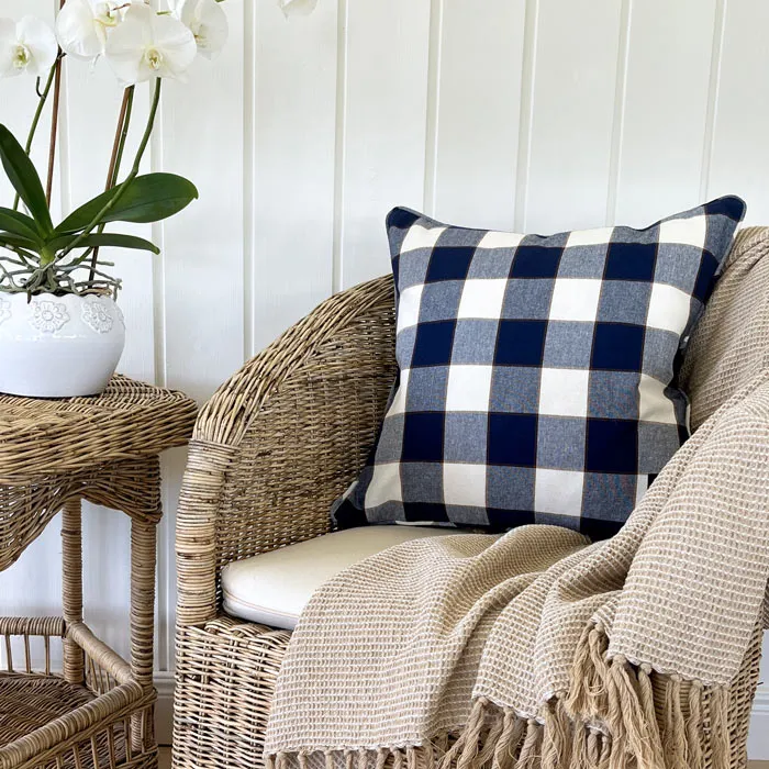 Recycled Cushion Cover Ted, Navy Blue/Beige
