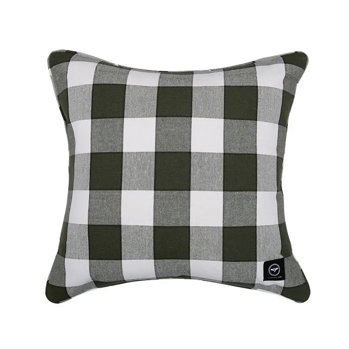 Recycled Cushion Cover Ted, Olive Green/Beige