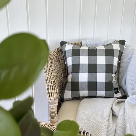 Recycled Cushion Cover Ted, Olive Green/Beige