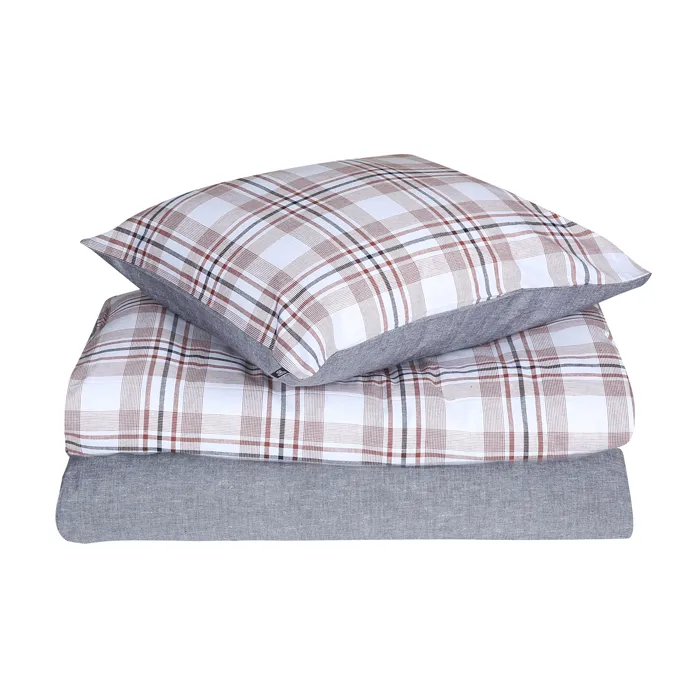 Duvet Cover Set 2-parts Henning, Rust/Navy Blue