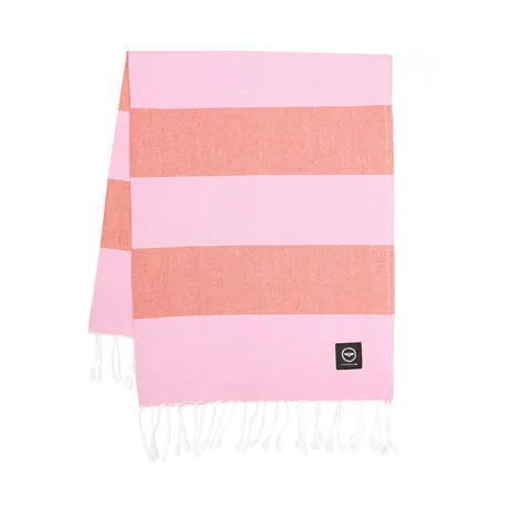 Recycled Bath Sheet Hamam Kochi, Pink/Orange