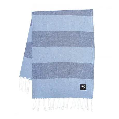 Recycled Bath Sheet Hamam Kochi, Blue/Dark Blue