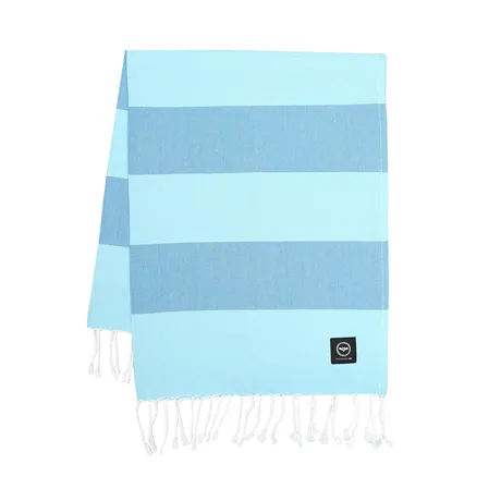 Recycled Bath Sheet Hamam Kochi, Aqua/blue