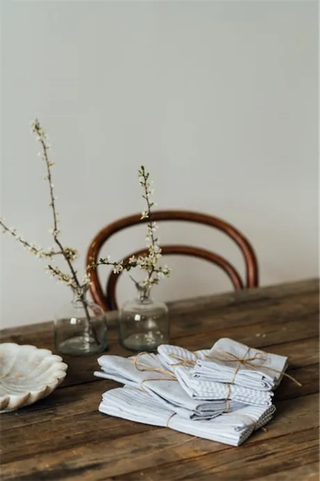 Recycled Napkin 2-pack Elin, Light Grey/White