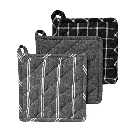 Recycled Pot Holder Recycling, 3-assorted, Black/Grey
