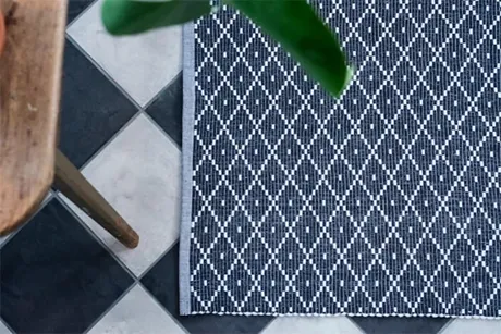 Recycled Rug Ella, Dark Grey/White
