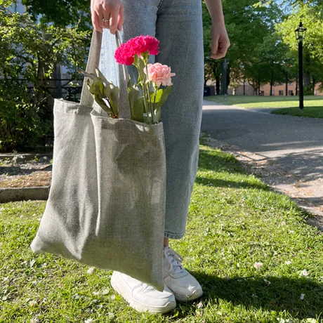 Recycled Tote Bag Per, Olive Green/Beige