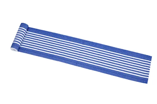 Recycled Table Runner Kajsa, Blue/White