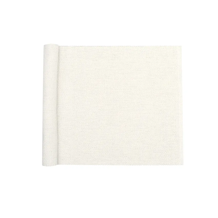 Recycled Table Runner Kalle, Ecru/White