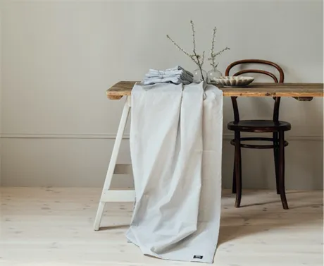 Recycled Wipeable Tablecloth Hedvig, Grey/White