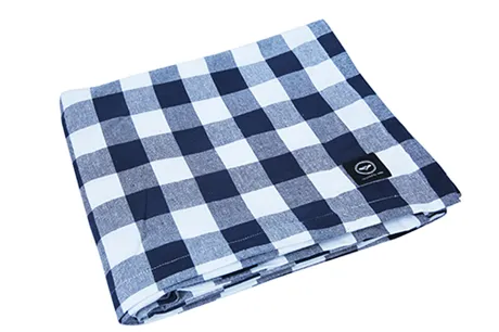 Recycled Wipeable Tablecloth Signe, Navy Blue/White