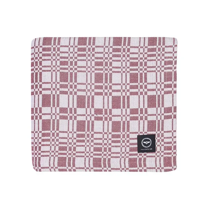 Recycled Tablecloth Lilly, Dark Red/Beige