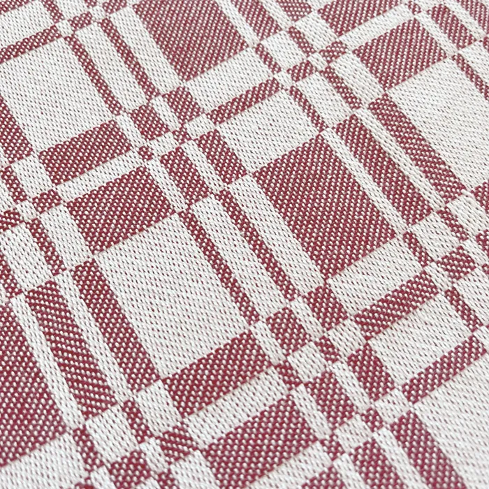 Recycled Tablecloth Lilly, Dark Red/Beige