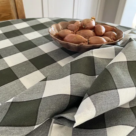 Recycled Tablecloth Ted, Olive Green/Beige