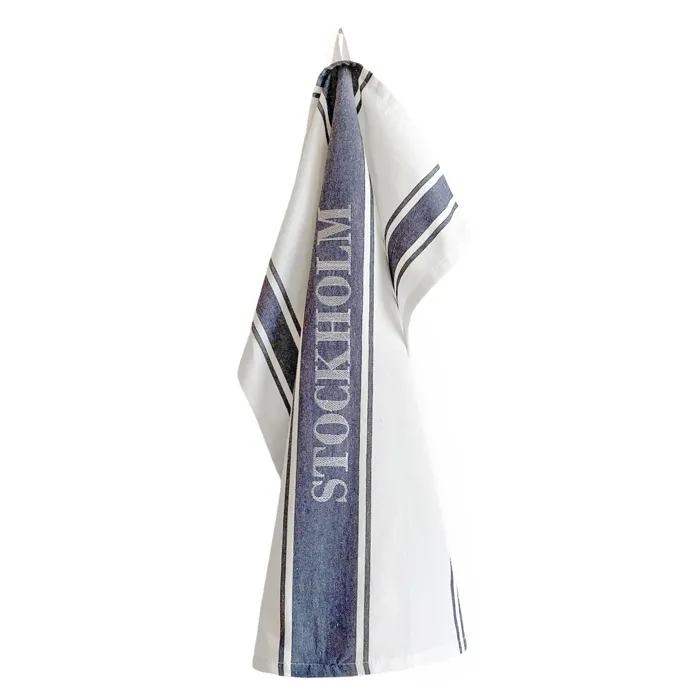 Tea Towel Stockholm, Navy Blue/White