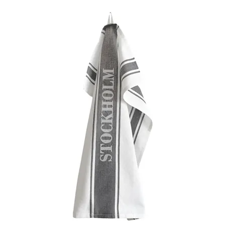 Tea Towel Stockholm, Grey/White