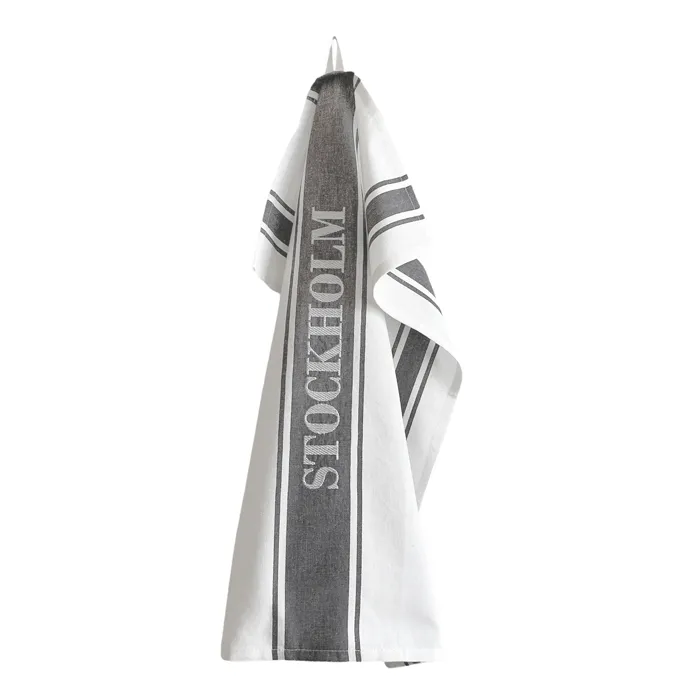 Tea Towel Stockholm, Grey/White