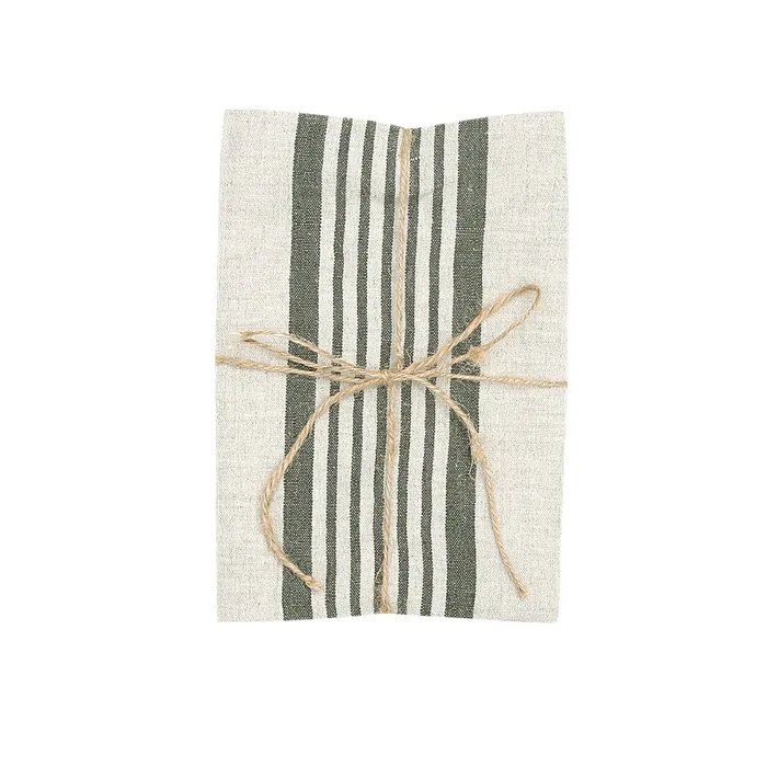 Tea Towel 2-pack Lukas, Olive Green/Linen