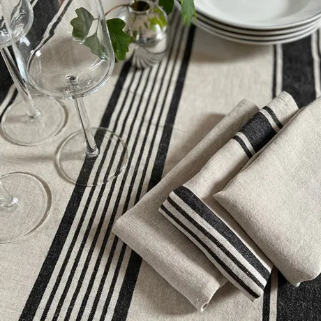 Tea Towel 2-pack Lukas, Black/Linen