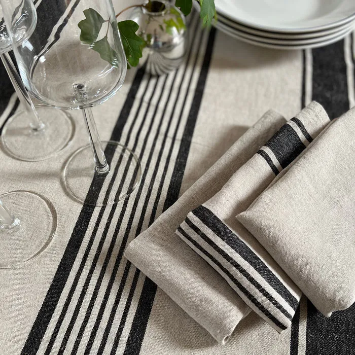 Tea Towel 2-pack Lukas, Black/Linen