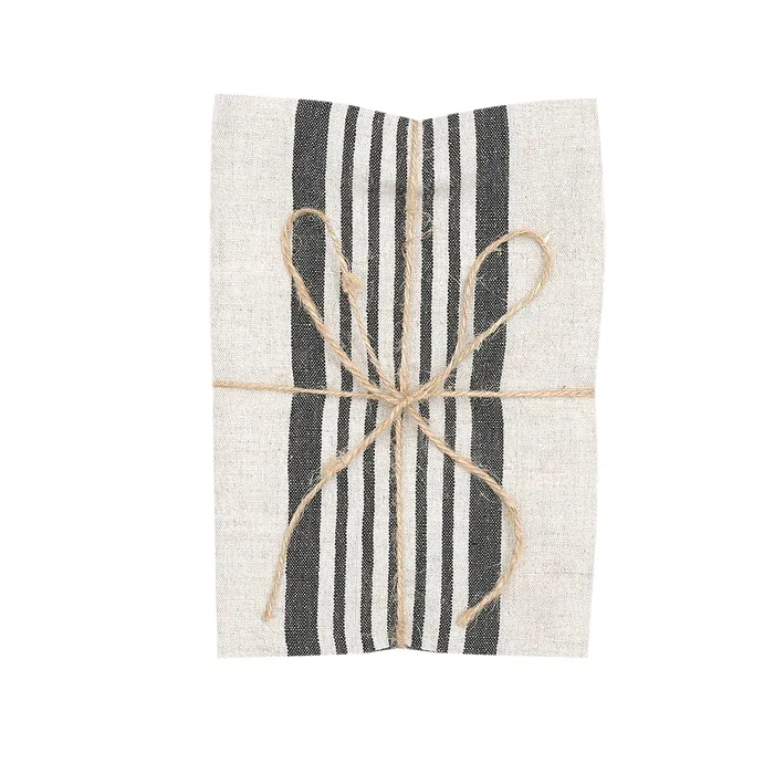 Tea Towel 2-pack Lukas, Black/Linen