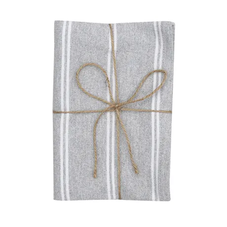 Recycled Tea Towel 2-pack Agda, Light Grey/White