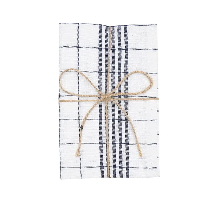 Recycled Tea Towel 2-pack Astrid, Navy Blue/White
