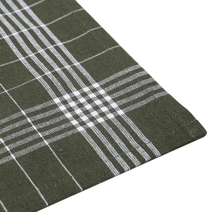 Recycled Tea Towel 2-pack Astrid, Olive Green/White