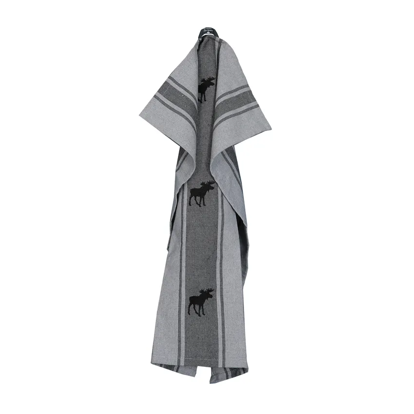 Recycled Tea Towel Helga, Grey/Dark Grey