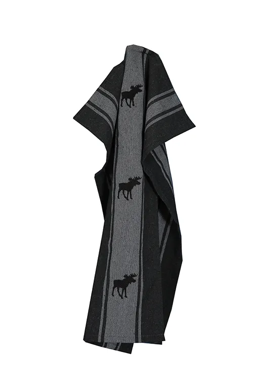 Recycled Tea Towel Helga, Dark Grey/Grey