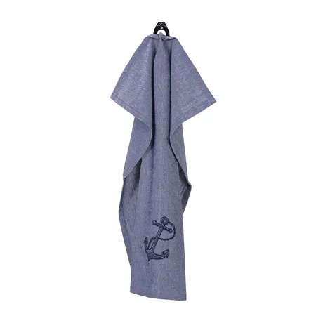 Recycled Tea Towel Ankaret, Navy Blue/White