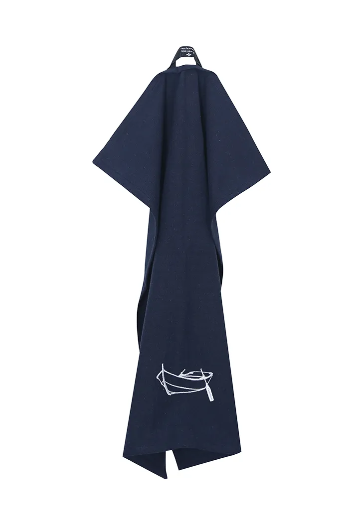 Recycled Tea Towel Roddbåt, Navy Blue