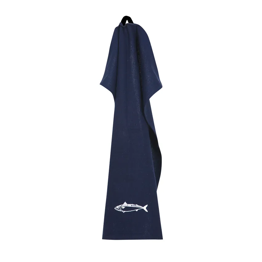 Recycled Tea Towel Makrill, Navy Blue