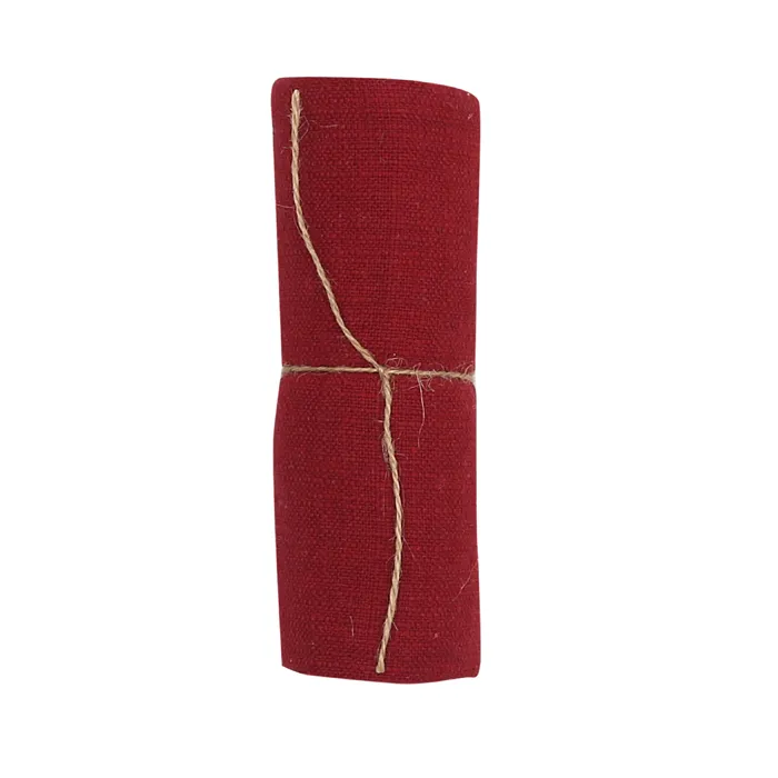 Recycled Tea Towel Meja, Dark Red