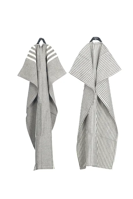 Recycled Tea Towel 2-pack Ronja and Robin, Light Brown/Beige
