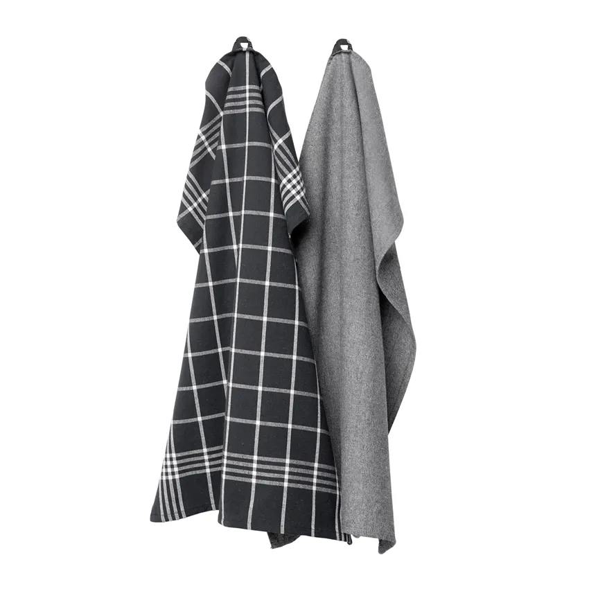 Recycled Tea Towel 2-pack Recycling, Black/White