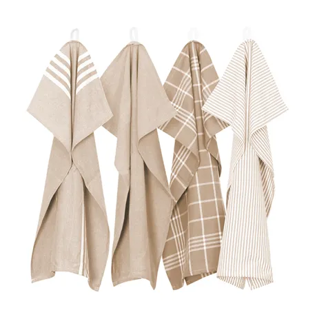 Recycled Tea Towel Recycling, 4-assorted, Sand/Beige