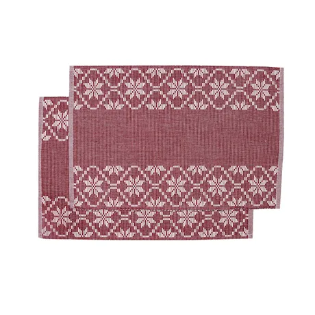 Recycled Placemat 2-pack Emma, Dark Red/Beige