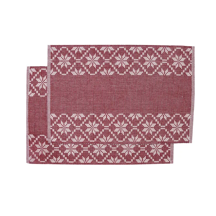 Recycled Placemat 2-pack Emma, Dark Red/Beige