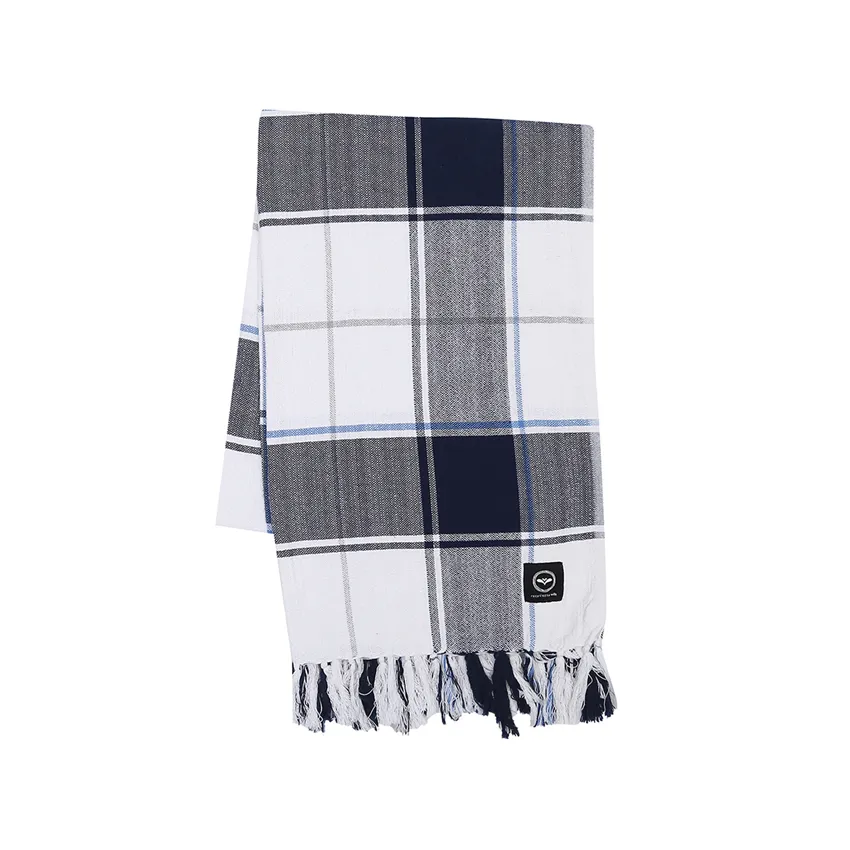 Recycled Blanket Julius, Navy Blue/White