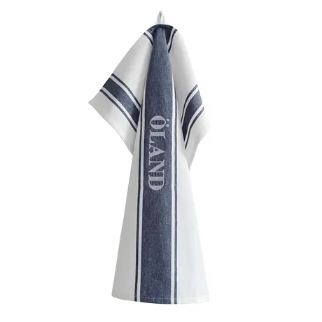Tea Towel Öland, Navy Blue/White