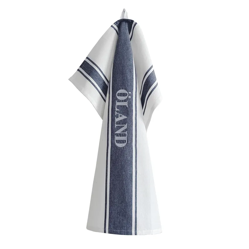 Tea Towel Öland, Navy Blue/White