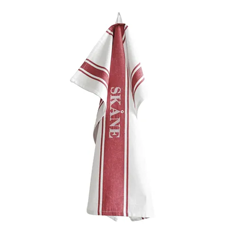 Tea Towel Skåne, Red/White