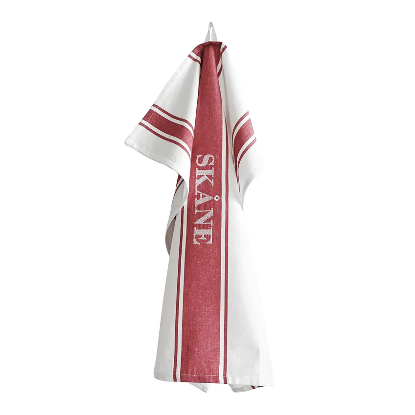 Tea Towel Skåne, Red/White