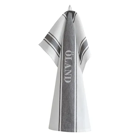 Tea Towel Öland, Dark Grey/White