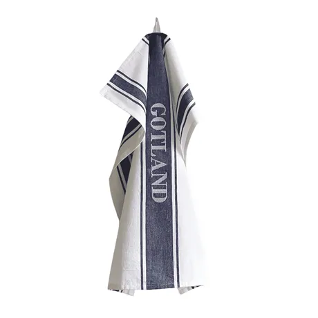 Tea Towel Gotland, Navy Blue/White
