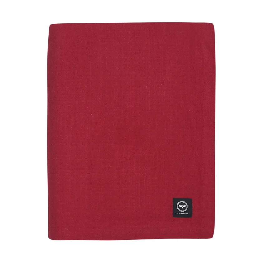 Recycled Tablecloth Meja, Dark Red