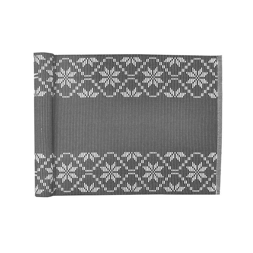 Recycled Table Runner Emma Dark Grey White Wasa Ecotextil AB